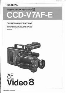 Sony CCD V 7 AF E manual. Camera Instructions.